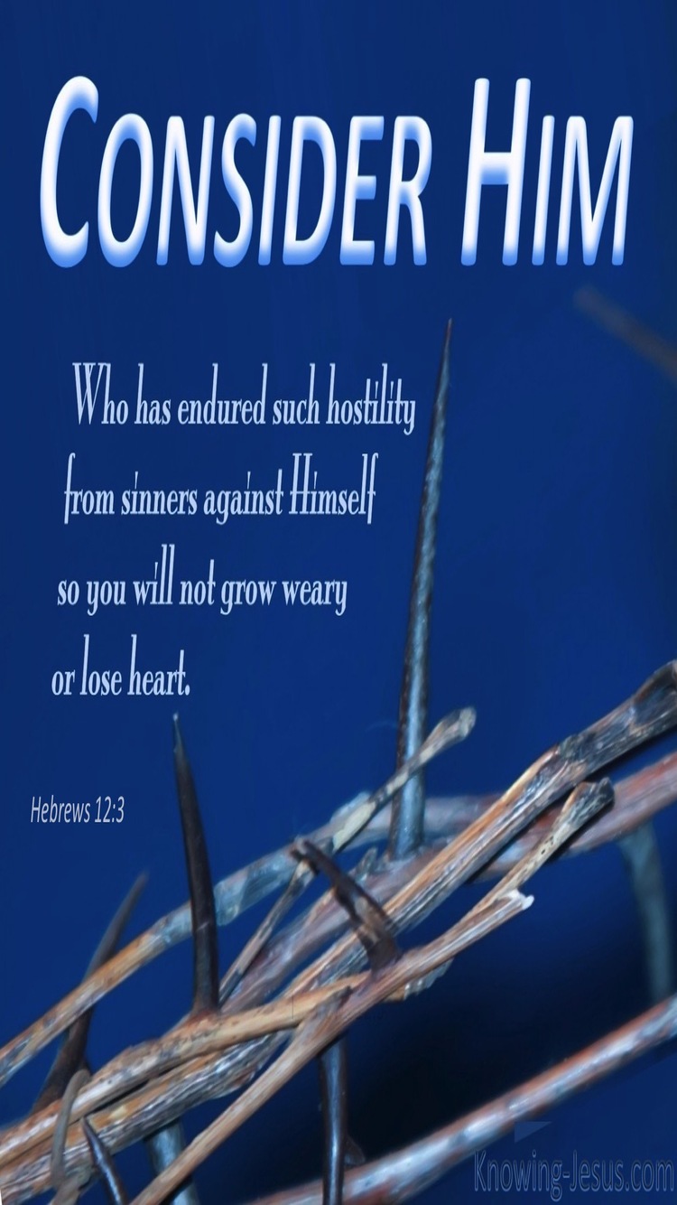 Hebrews 12:3 Consider Him (blue)